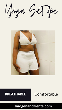 White Serenity Bra and shorts yoga set