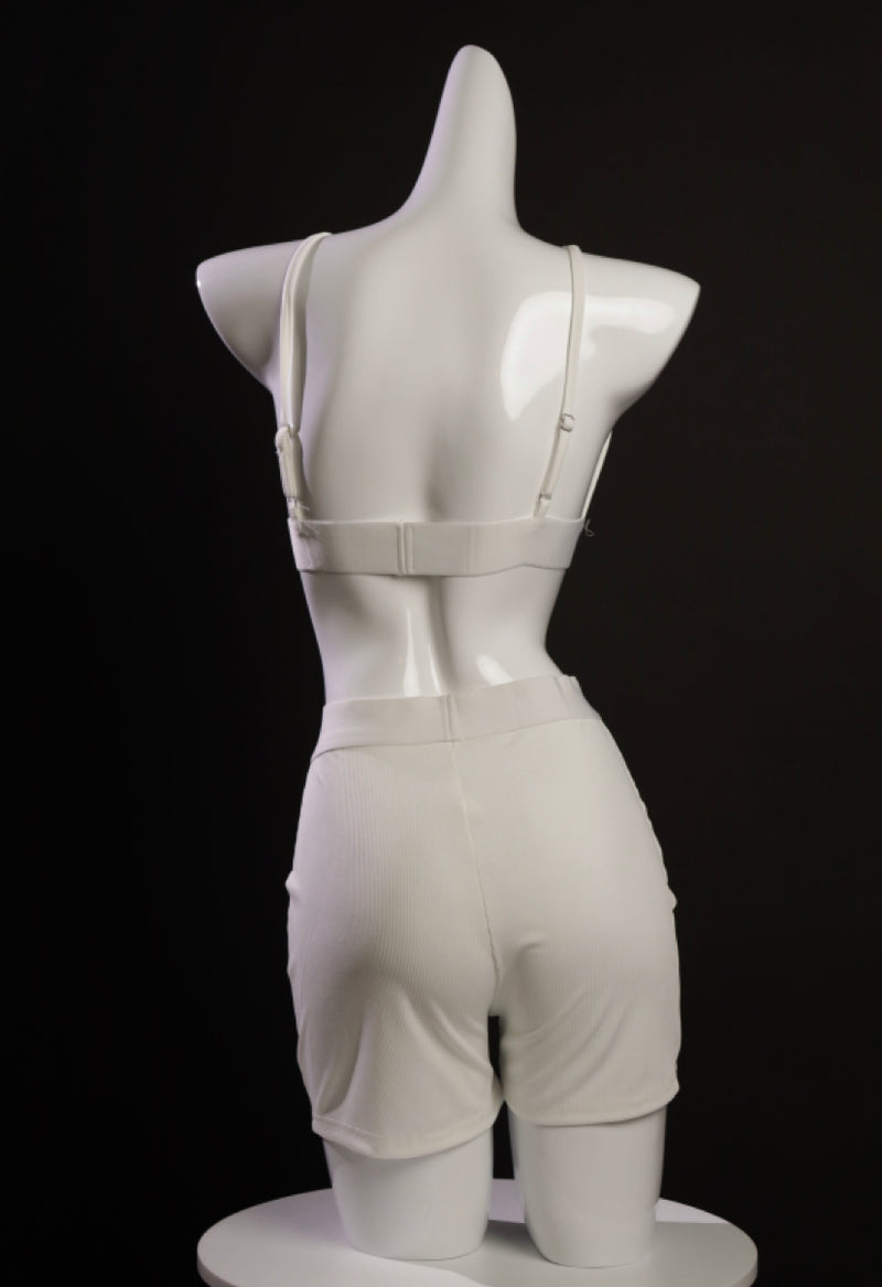 White Serenity Bra and shorts yoga set